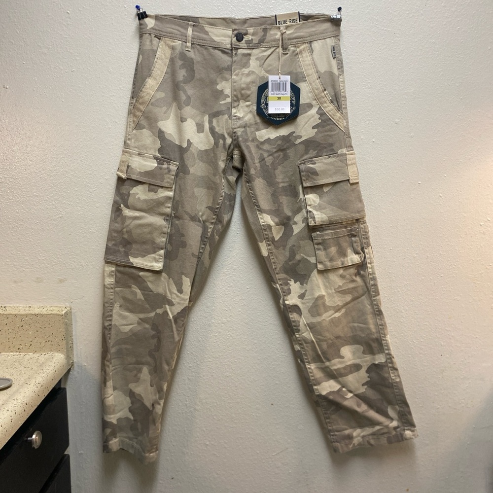 Blue Rise Premium Goods Fashion Men's Camouflage Sahara Cargo Pants